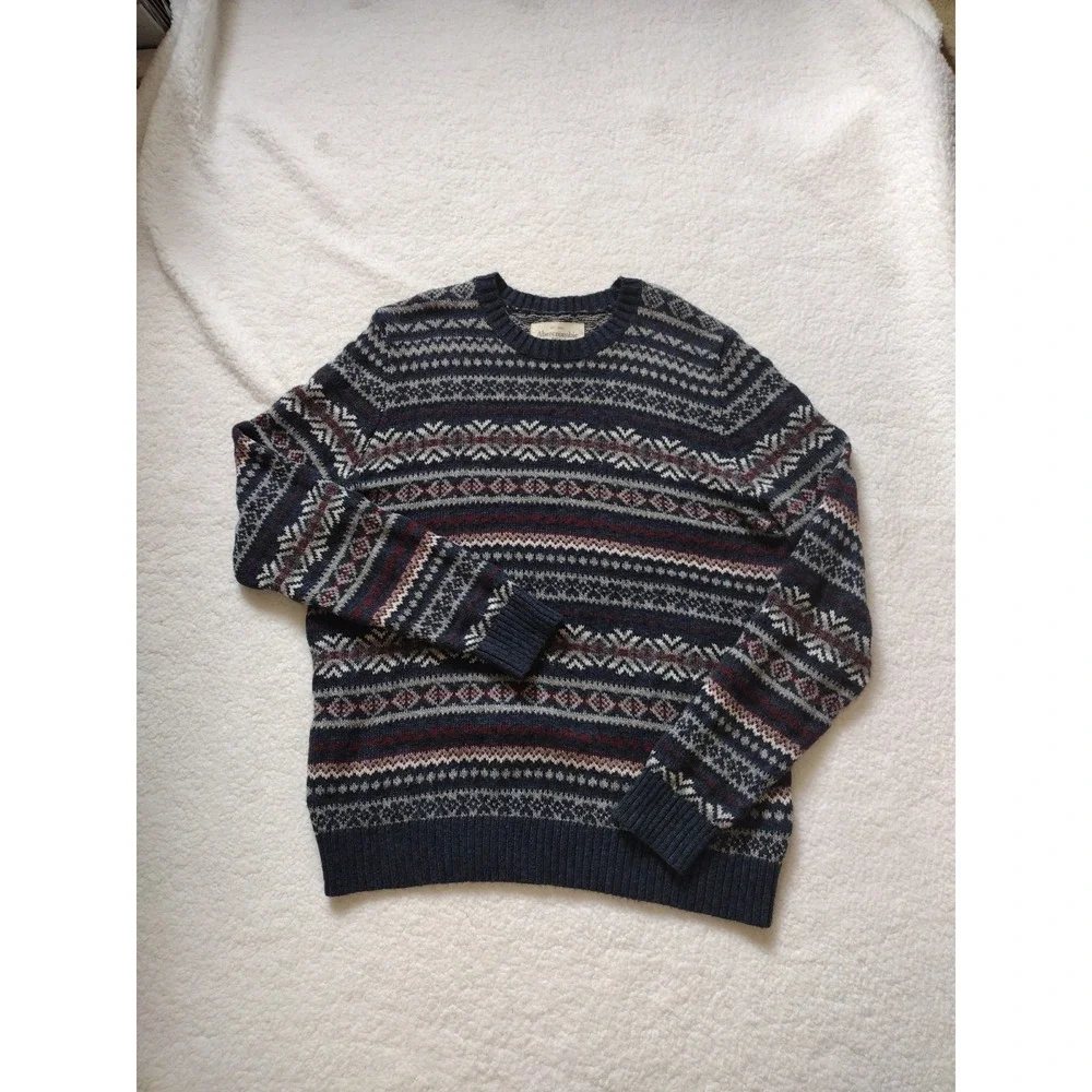 Vintage Abercrombie & Fitch Sweater Man's XL Multicolor Crew Neck Pullover‎